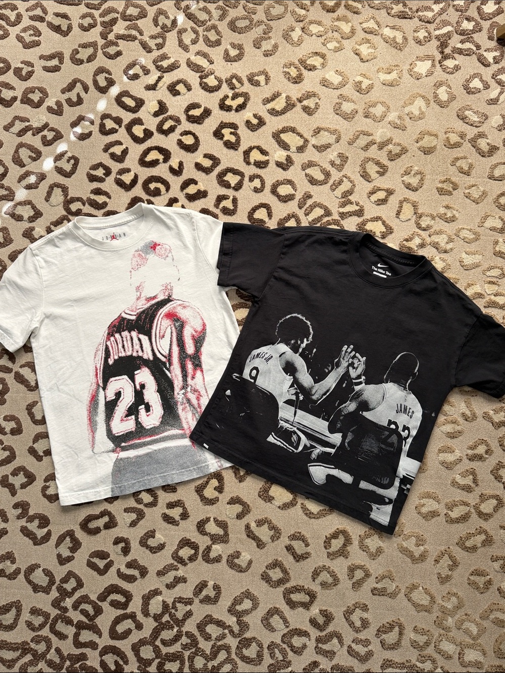 Kids Nike and Jordan Graphic Short Sleeve Tees- Black and White Youth Medium